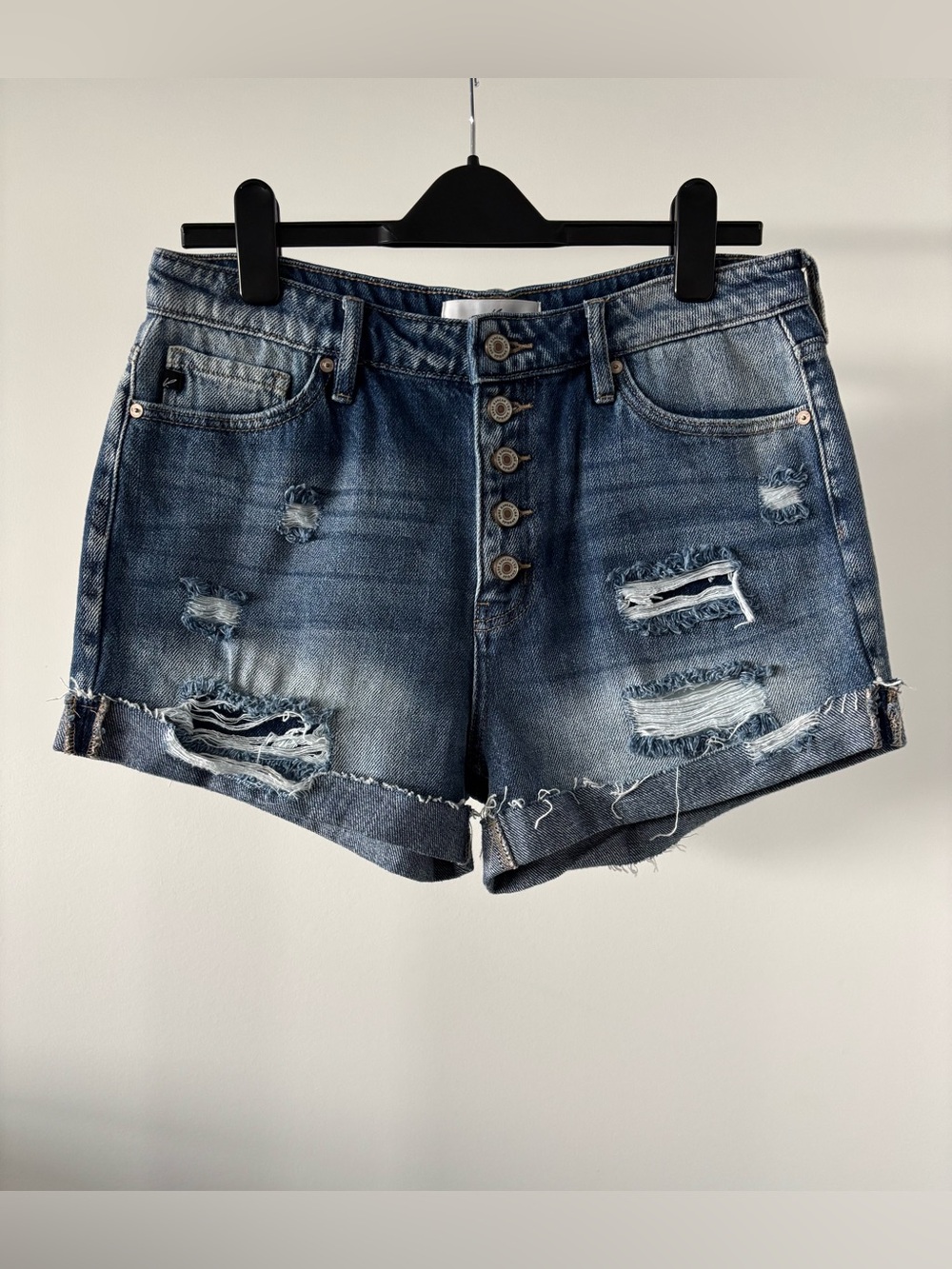 | KanCan | Distressed Multiple Button Fly Denim Shorts size 9 / 28